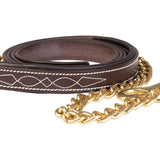 Huntley Equestrian Leather Lead with Brass Chain - Equiluxe Tack