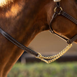 Huntley Equestrian Leather Lead with Brass Chain - Equiluxe Tack