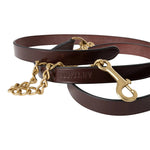 Huntley Equestrian Leather Lead with Brass Chain - Equiluxe Tack