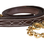 Huntley Equestrian Leather Lead with Brass Chain - Equiluxe Tack