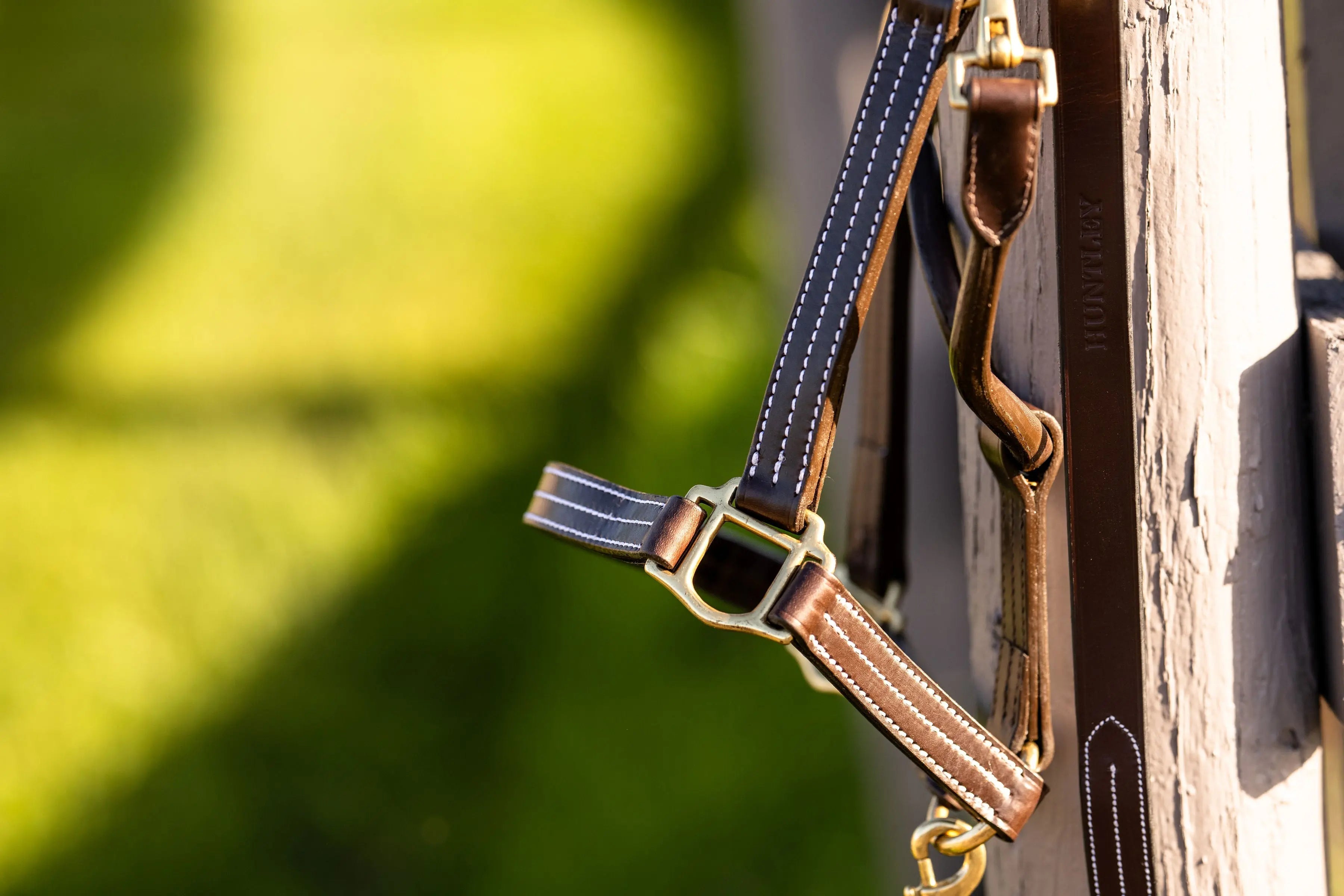 Huntley Equestrian Leather Lead with Brass Chain - Equiluxe Tack