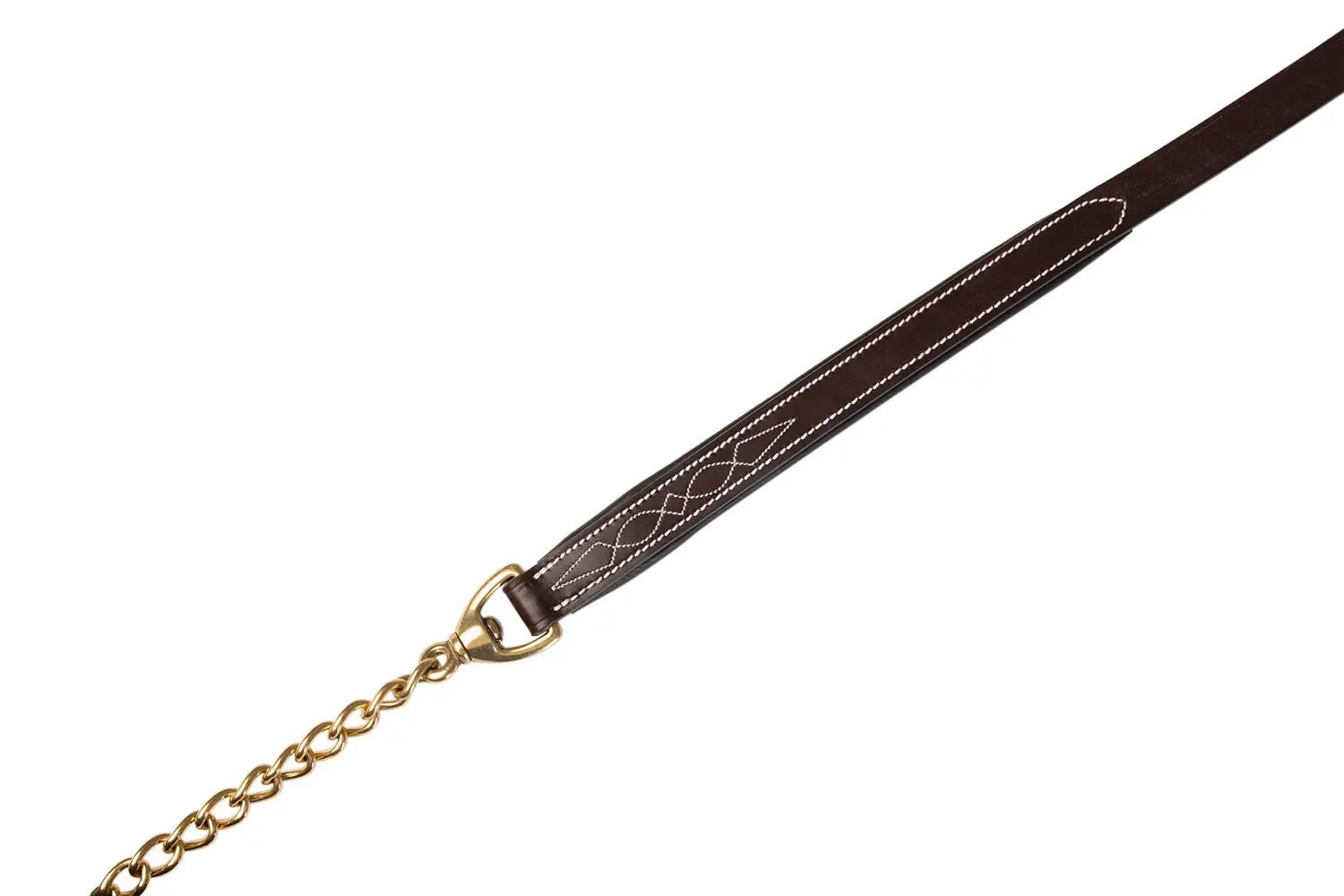 Huntley Equestrian Leather Lead with Brass Chain - Equiluxe Tack