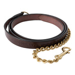 Huntley Equestrian Leather Lead with Brass Chain - Equiluxe Tack