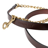 Huntley Equestrian Leather Lead with Brass Chain - Equiluxe Tack