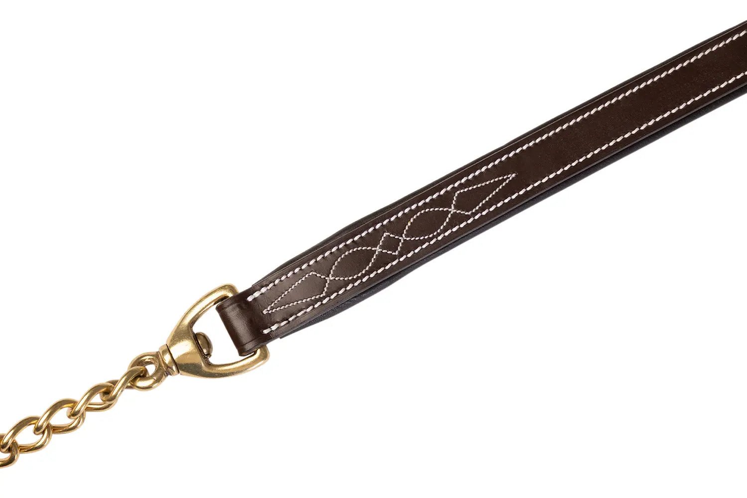 Huntley Equestrian Leather Lead with Brass Chain - Equiluxe Tack
