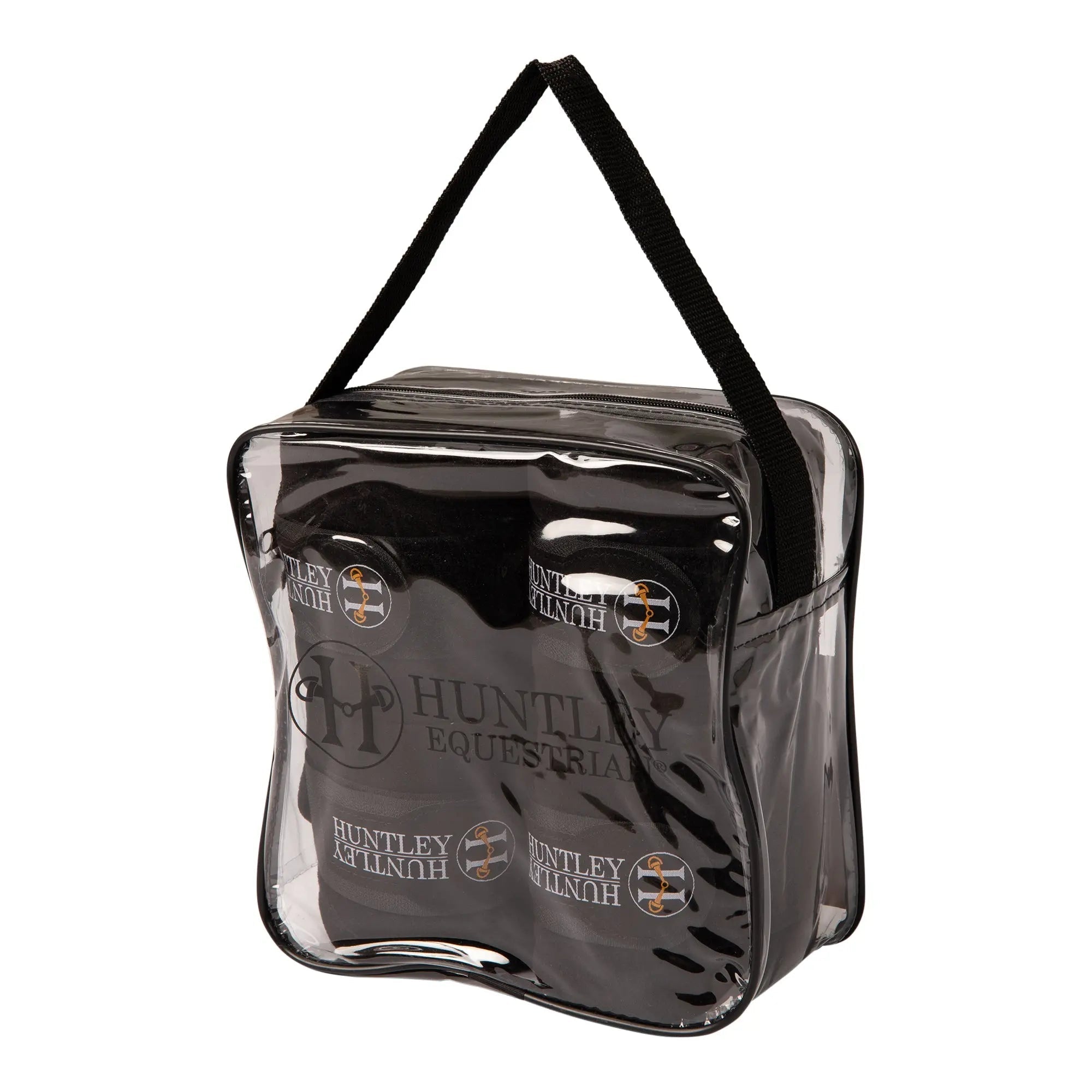 Huntley Equestrian Polo Fleece Wraps, Set of 4, Black - Equiluxe Tack
