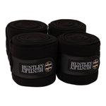 Huntley Equestrian Polo Fleece Wraps, Set of 4, Black - Equiluxe Tack