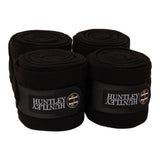 Huntley Equestrian Polo Fleece Wraps, Set of 4, Black - Equiluxe Tack