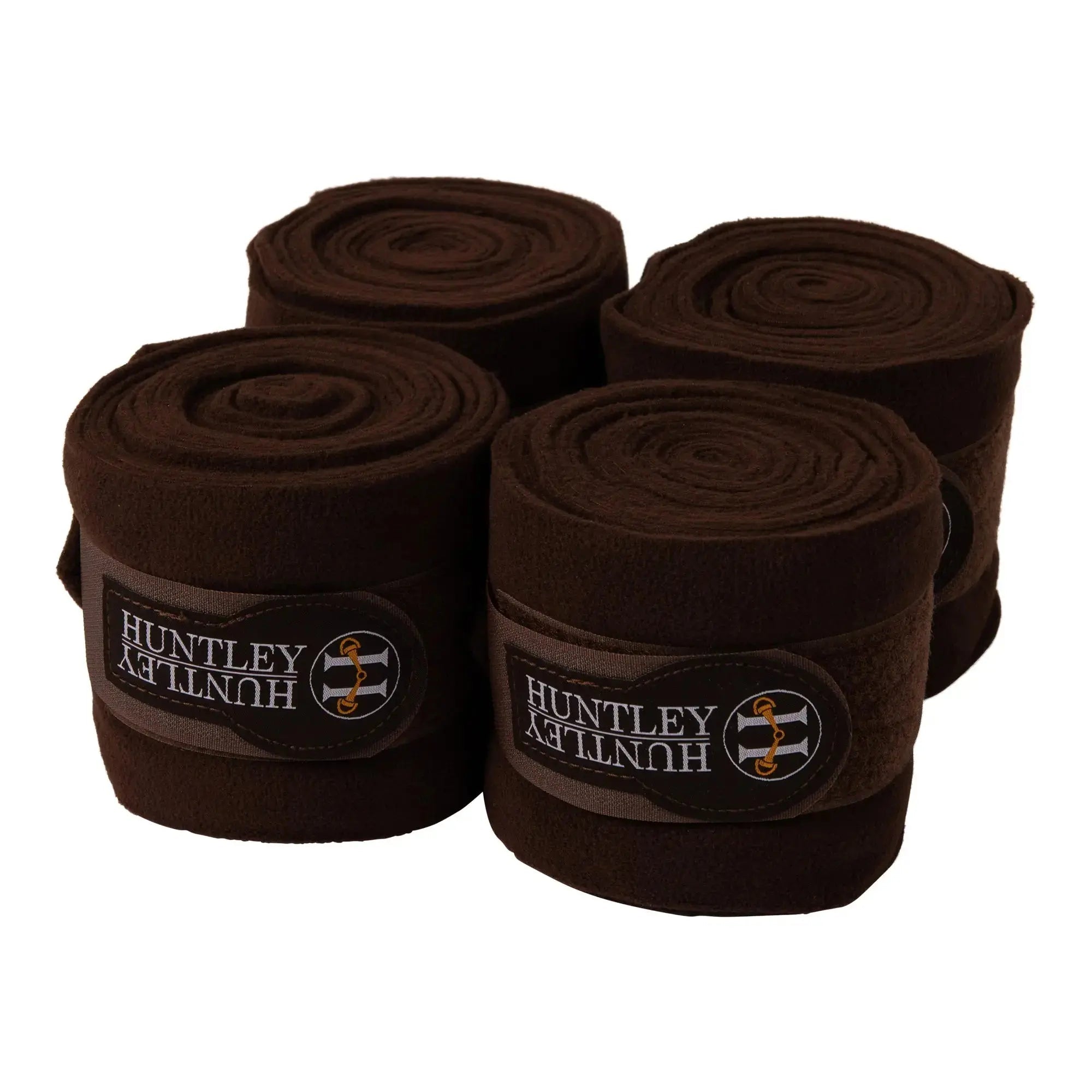 Huntley Equestrian Polo Fleece Wraps, Set of 4, Black - Equiluxe Tack