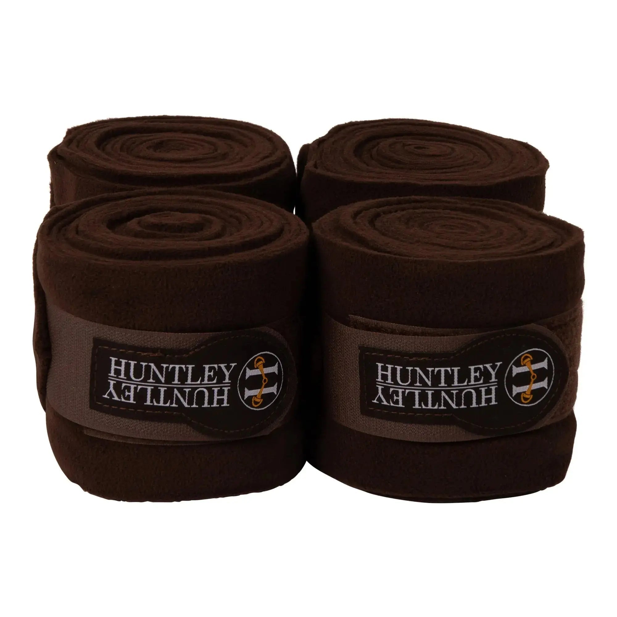 Huntley Equestrian Polo Fleece Wraps, Set of 4, Black - Equiluxe Tack