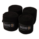 Huntley Equestrian Polo Fleece Wraps, Set of 4, Black - Equiluxe Tack