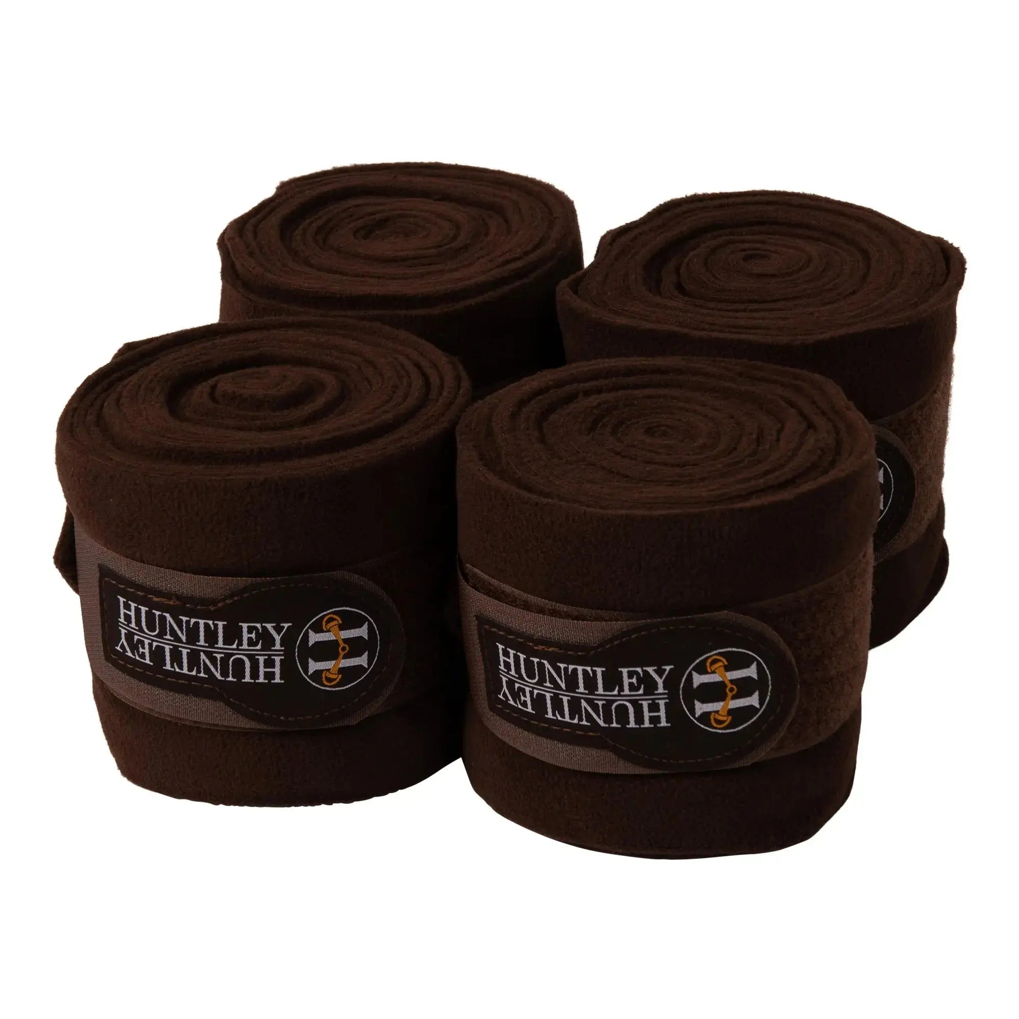Huntley Equestrian Polo Fleece Wraps, Set of 4, Black - Equiluxe Tack