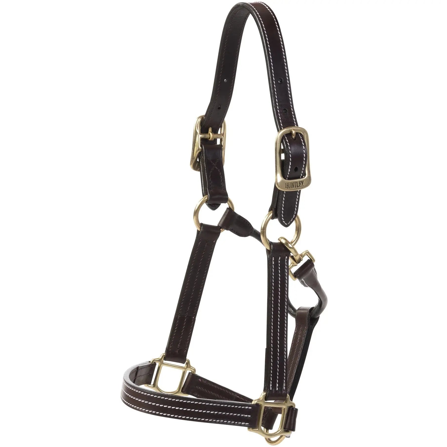 Huntley Equestrian Premium Leather Triple Stitched Halter with Snap - Equiluxe Tack