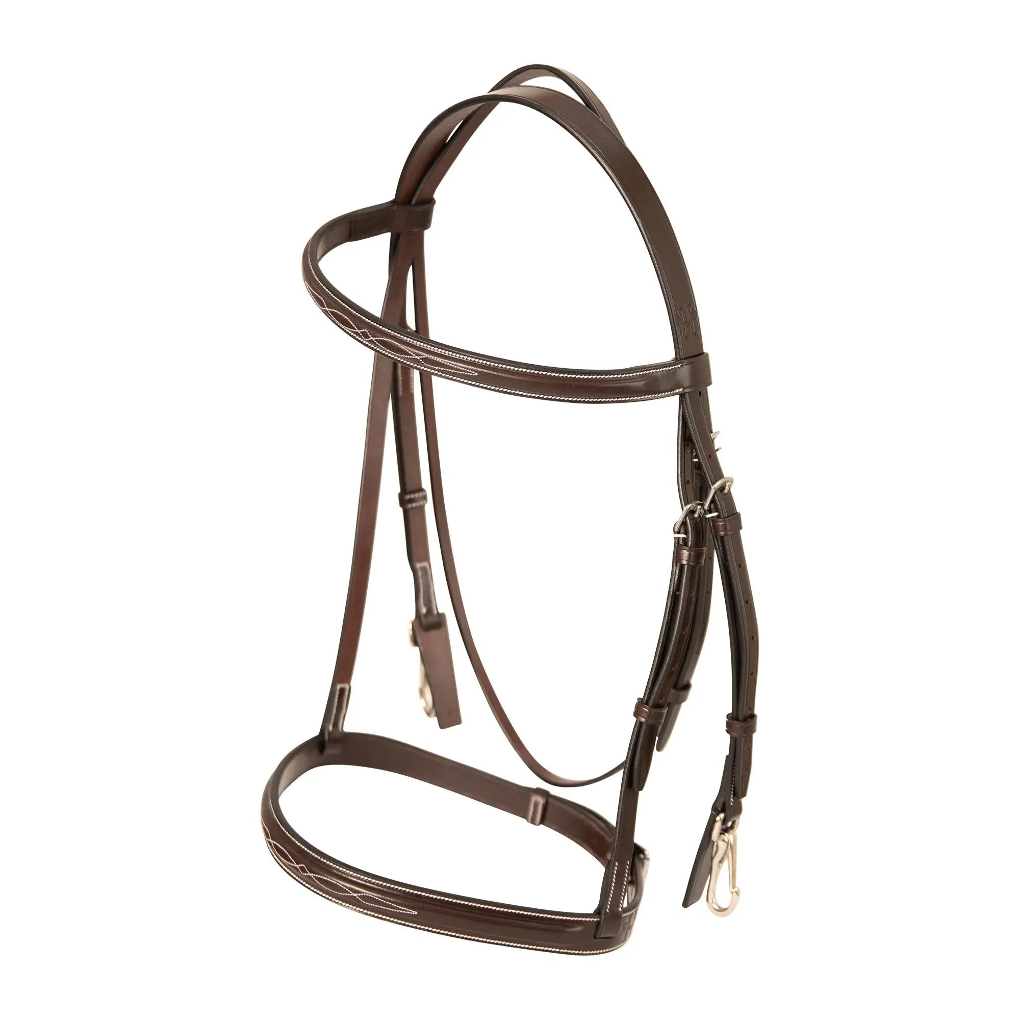 Huntley Equestrian Sedgwick Fancy Stitched Bridle with Cheek Clips and Reins - Equiluxe Tack