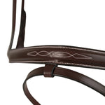 Huntley Equestrian Sedgwick Fancy Stitched Fixed Flash Noseband Bridle With Reins - Equiluxe Tack