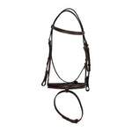 Huntley Equestrian Sedgwick Fancy Stitched Fixed Flash Noseband Bridle With Reins - Equiluxe Tack