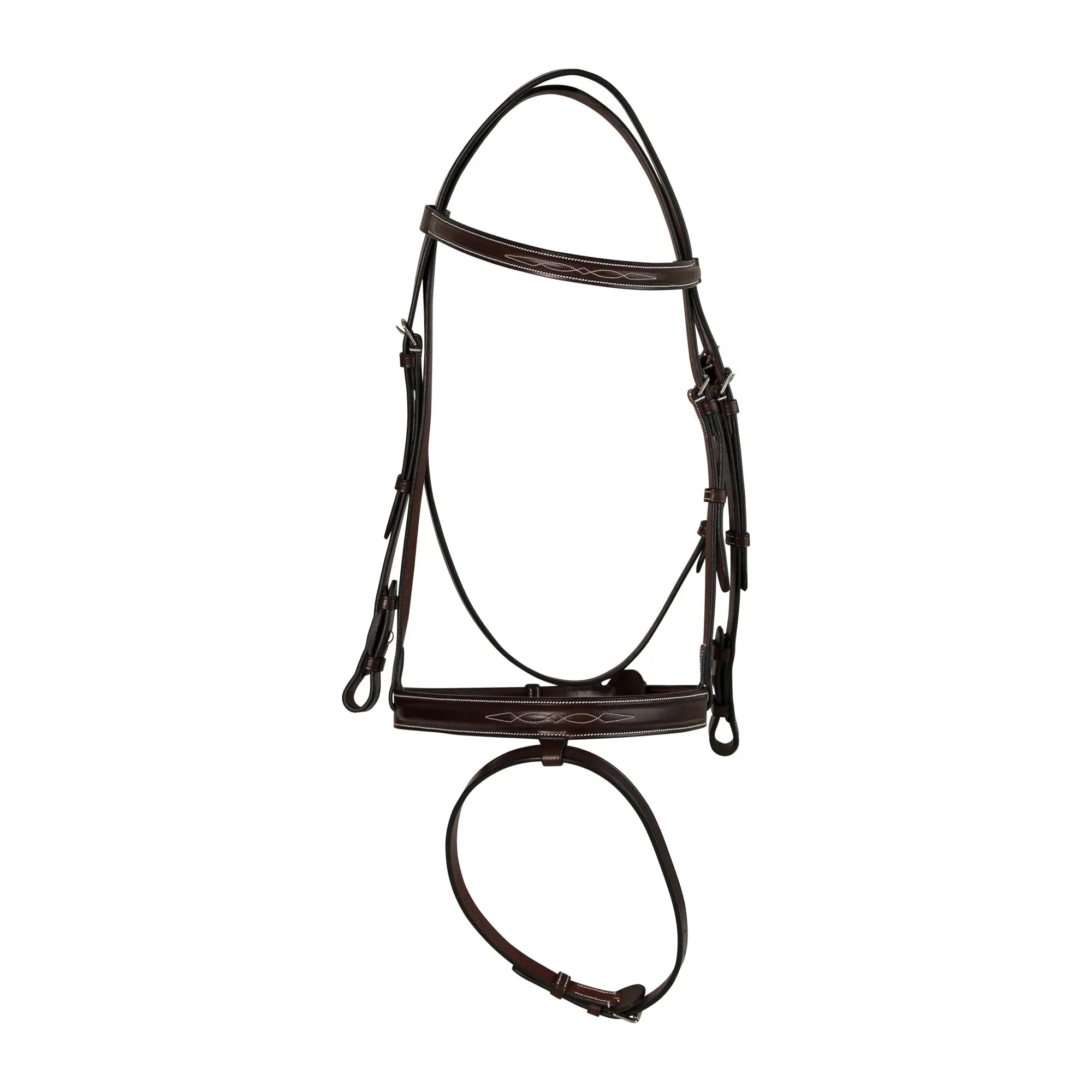 Huntley Equestrian Sedgwick Fancy Stitched Fixed Flash Noseband Bridle With Reins - Equiluxe Tack