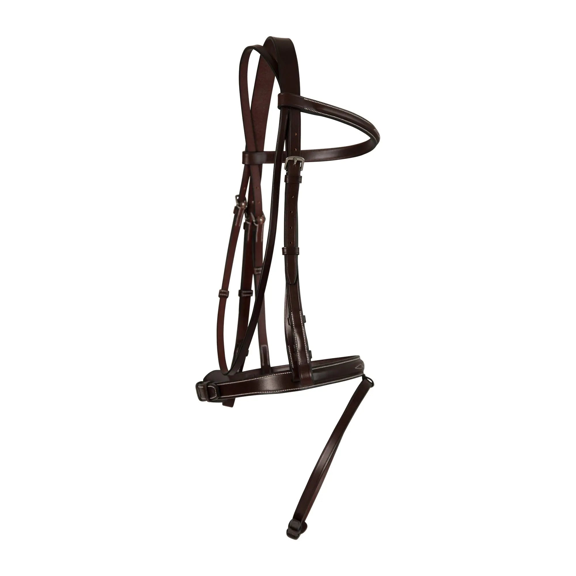 Huntley Equestrian Sedgwick Fancy Stitched Fixed Flash Noseband Bridle With Reins - Equiluxe Tack