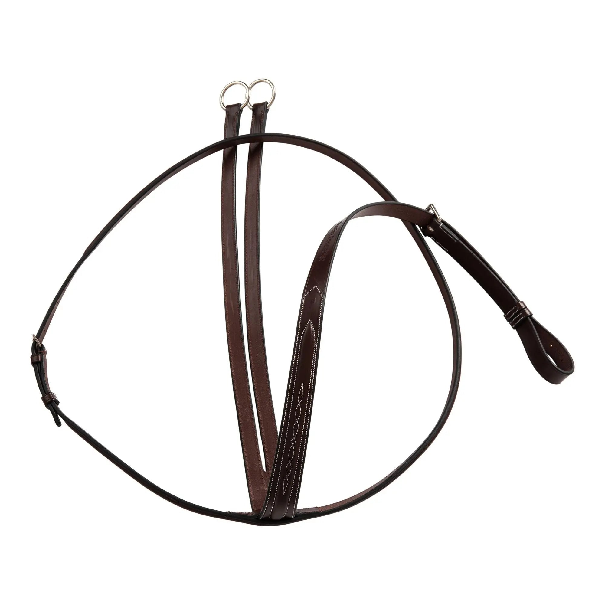 Huntley Equestrian Sedgwick Fancy Stitched Running Martingale, Full Size - Equiluxe Tack