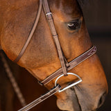 Huntley Equestrian Sedgwick Fancy Stitched Square Raised Hunter Horse Bridle with Reins - Equiluxe Tack