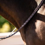 Huntley Equestrian Sedgwick Fancy Stitched Square Raised Laced Reins - Equiluxe Tack