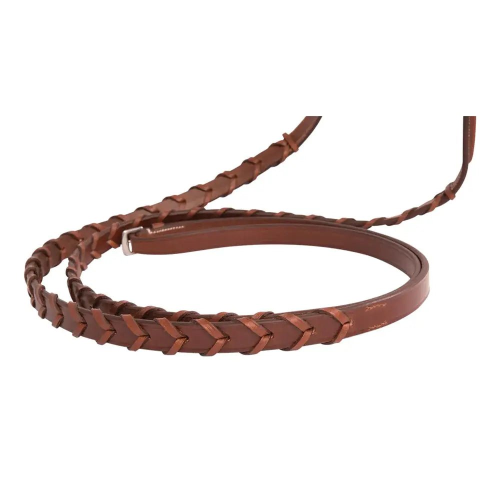 Huntley Equestrian Sedgwick Fancy Stitched Square Raised Laced Reins - Equiluxe Tack