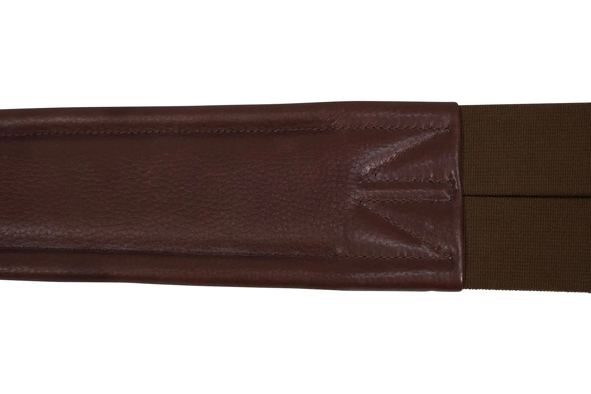 Huntley Equestrian Sedgwick Leather Fancy Stitched Padded Leather Contour Shaped Girth with Double End Elastic - Equiluxe Tack