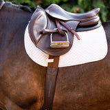 Huntley Equestrian Sedgwick Leather Fancy Stitched Padded Leather Contour Shaped Girth with Double End Elastic - Equiluxe Tack