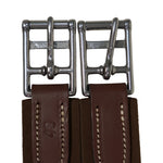 Huntley Equestrian Sedgwick Leather Fancy Stitched Padded Leather Contour Shaped Girth with Double End Elastic - Equiluxe Tack