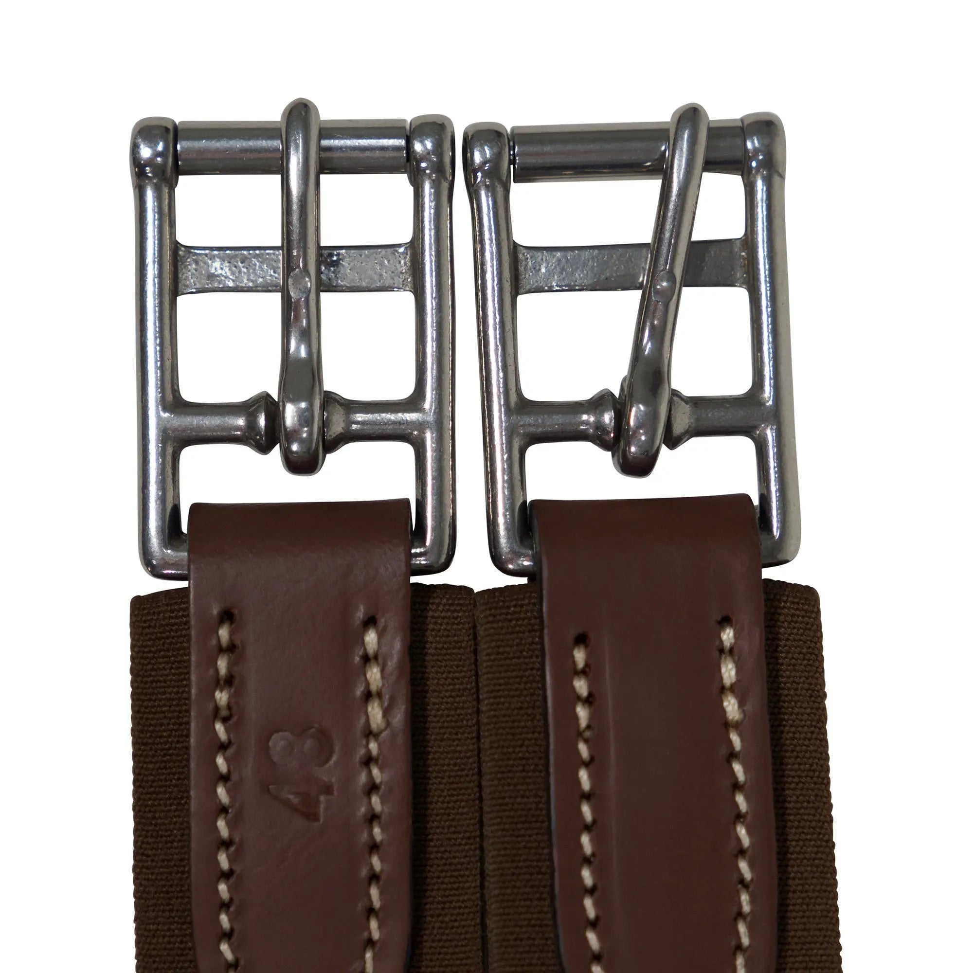 Huntley Equestrian Sedgwick Leather Fancy Stitched Padded Leather Contour Shaped Girth with Double End Elastic - Equiluxe Tack