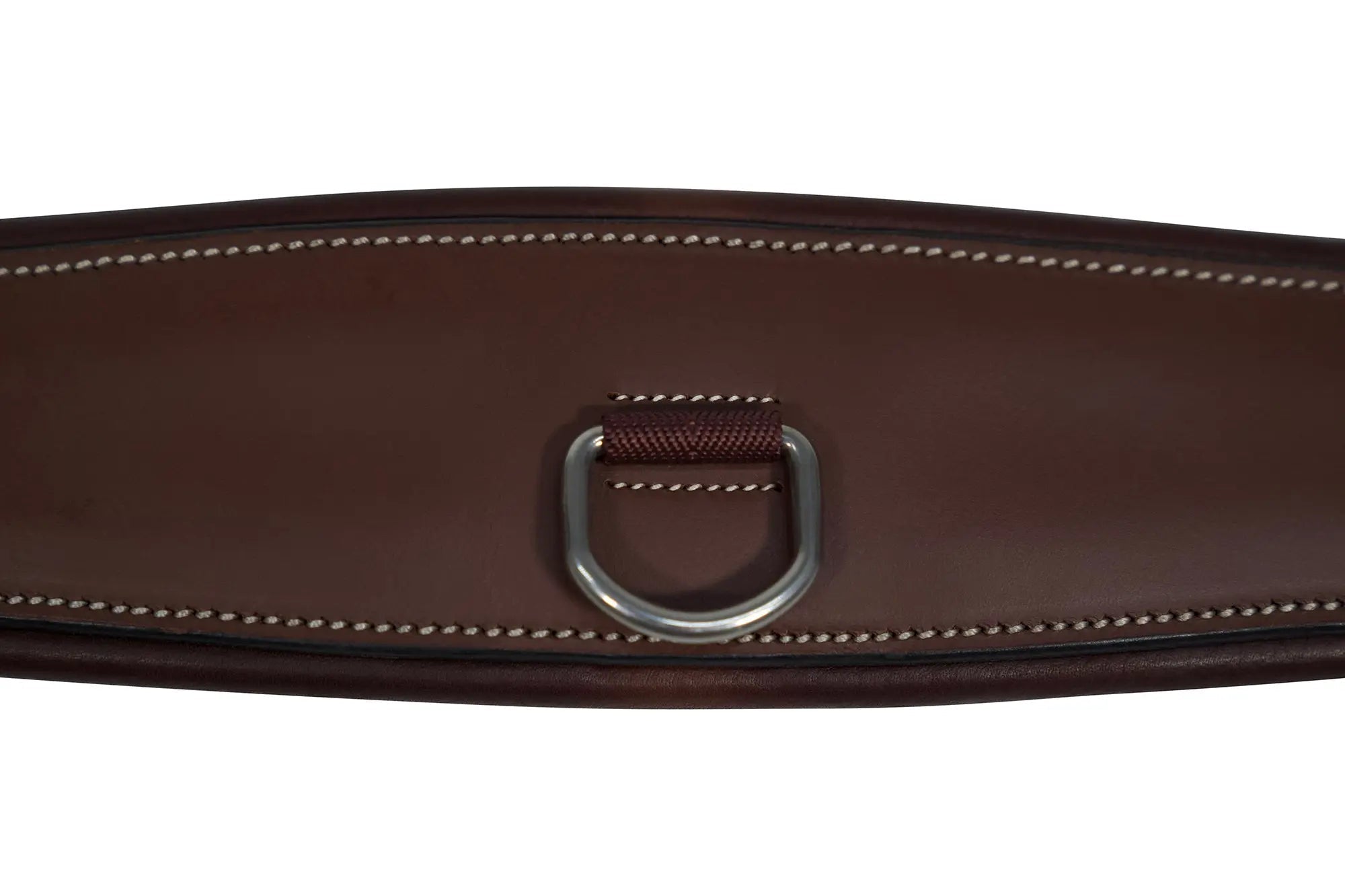 Huntley Equestrian Sedgwick Leather Fancy Stitched Padded Leather Contour Shaped Girth with Double End Elastic - Equiluxe Tack