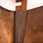 Huntley Equestrian Sedgwick Leather Fancy Stitched Padded Leather Contour Shaped Girth with Double End Elastic - Equiluxe Tack