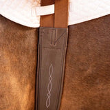 Huntley Equestrian Sedgwick Leather Fancy Stitched Padded Leather Contour Shaped Girth with Double End Elastic - Equiluxe Tack