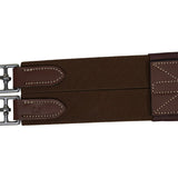 Huntley Equestrian Sedgwick Leather Fancy Stitched Padded Leather Contour Shaped Girth with Double End Elastic - Equiluxe Tack