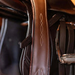 Huntley Equestrian Sedgwick Leather Fancy Stitched Padded Leather Contour Shaped Girth with Double End Elastic - Equiluxe Tack