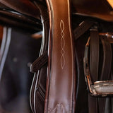 Huntley Equestrian Sedgwick Leather Fancy Stitched Padded Leather Contour Shaped Girth with Double End Elastic - Equiluxe Tack