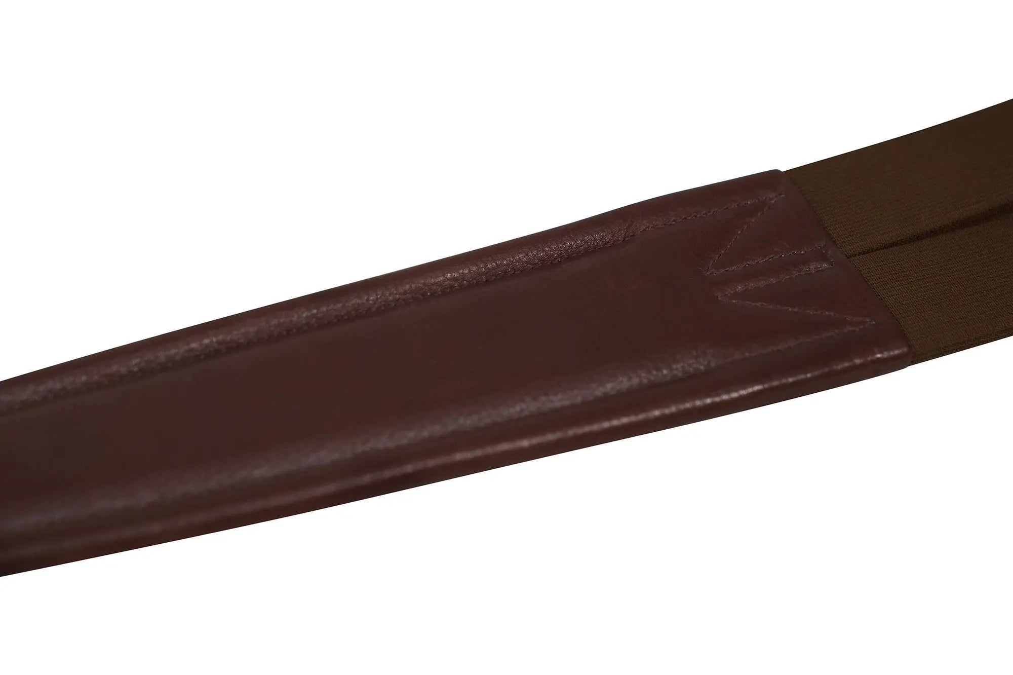 Huntley Equestrian Sedgwick Leather Fancy Stitched Padded Leather Contour Shaped Girth with Double End Elastic - Equiluxe Tack