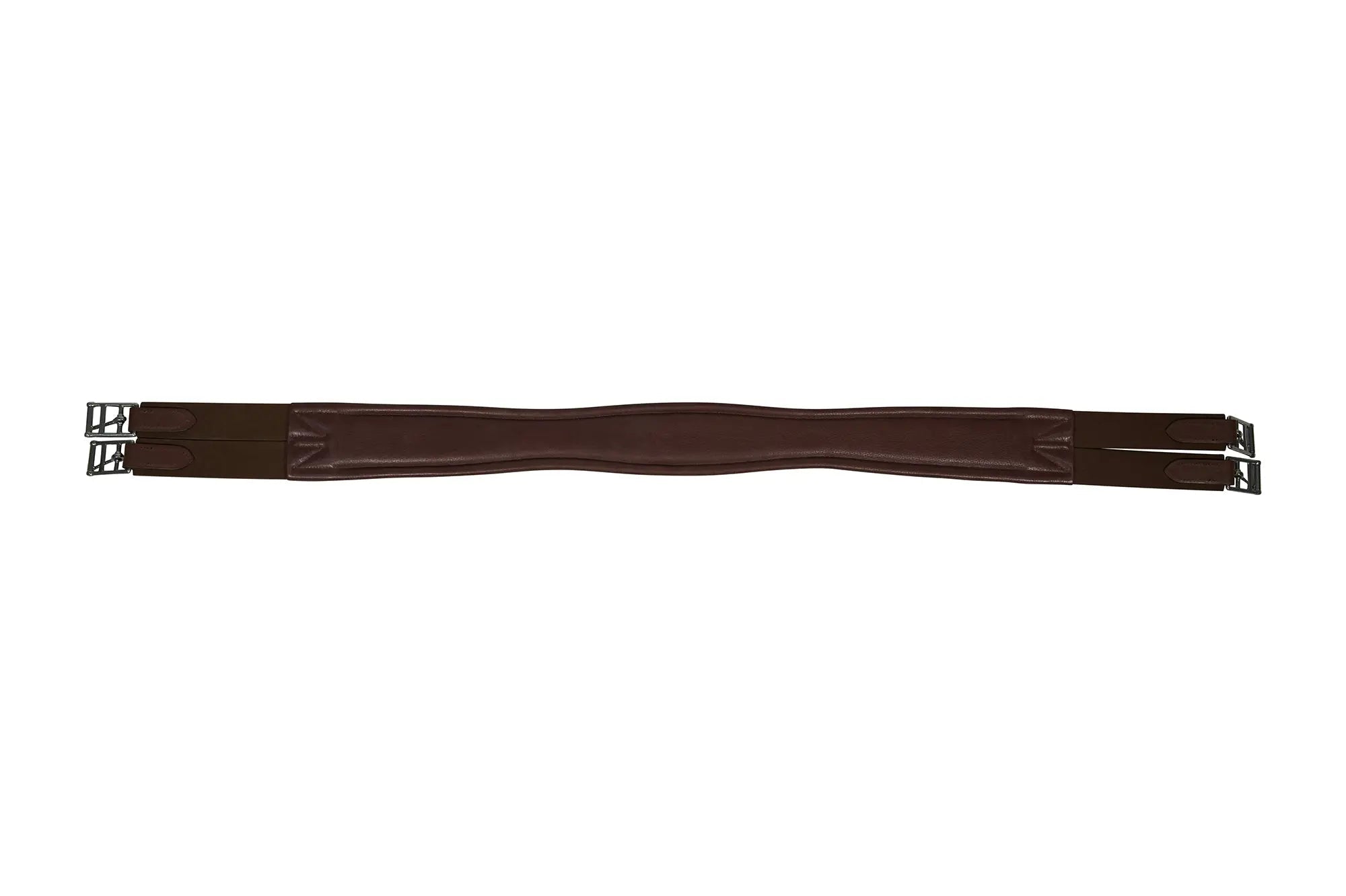 Huntley Equestrian Sedgwick Leather Fancy Stitched Padded Leather Contour Shaped Girth with Double End Elastic - Equiluxe Tack