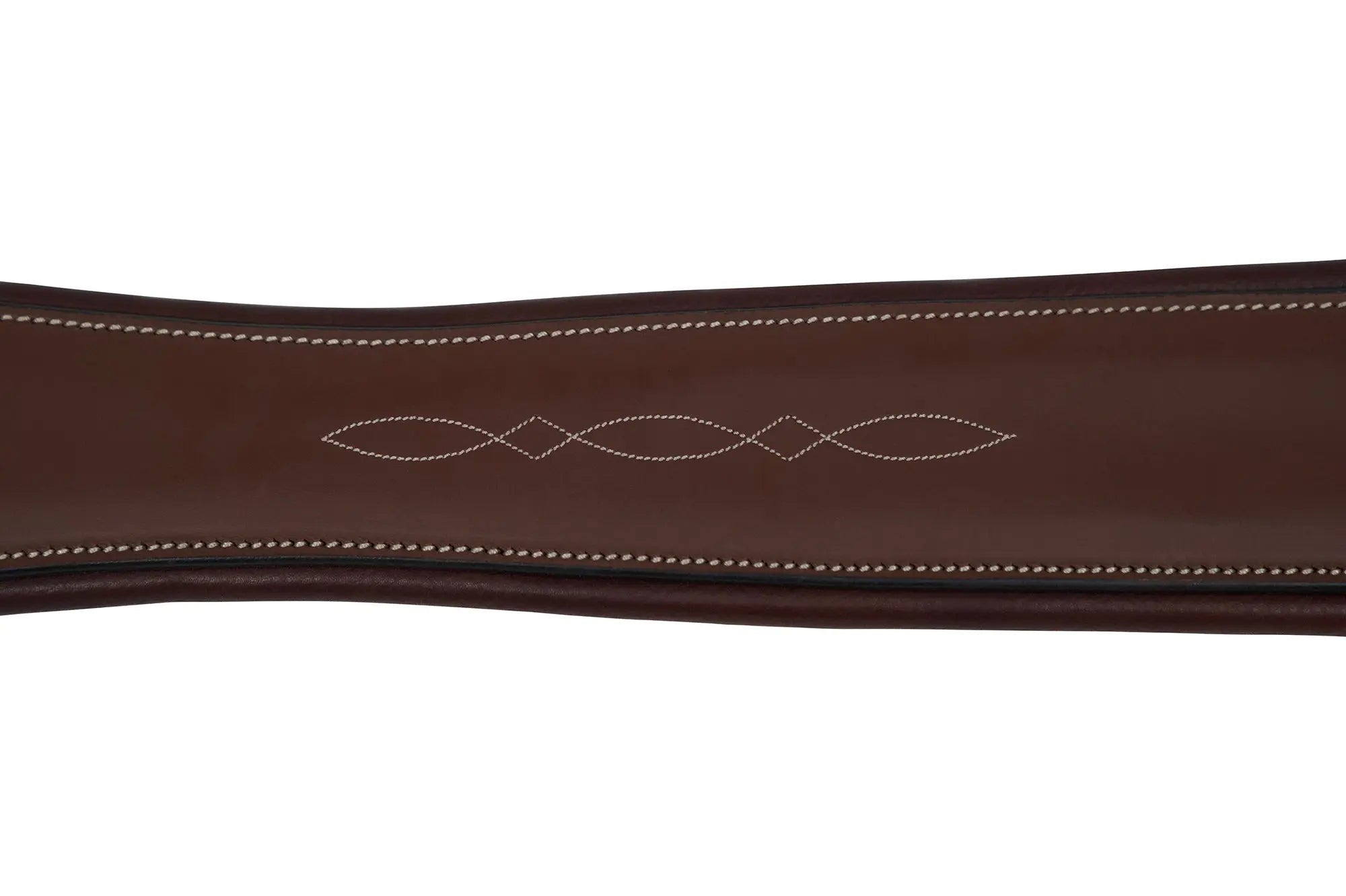 Huntley Equestrian Sedgwick Leather Fancy Stitched Padded Leather Contour Shaped Girth with Double End Elastic - Equiluxe Tack