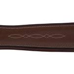 Huntley Equestrian Sedgwick Leather Fancy Stitched Padded Leather Contour Shaped Girth with Double End Elastic - Equiluxe Tack