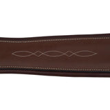 Huntley Equestrian Sedgwick Leather Fancy Stitched Padded Leather Contour Shaped Girth with Double End Elastic - Equiluxe Tack