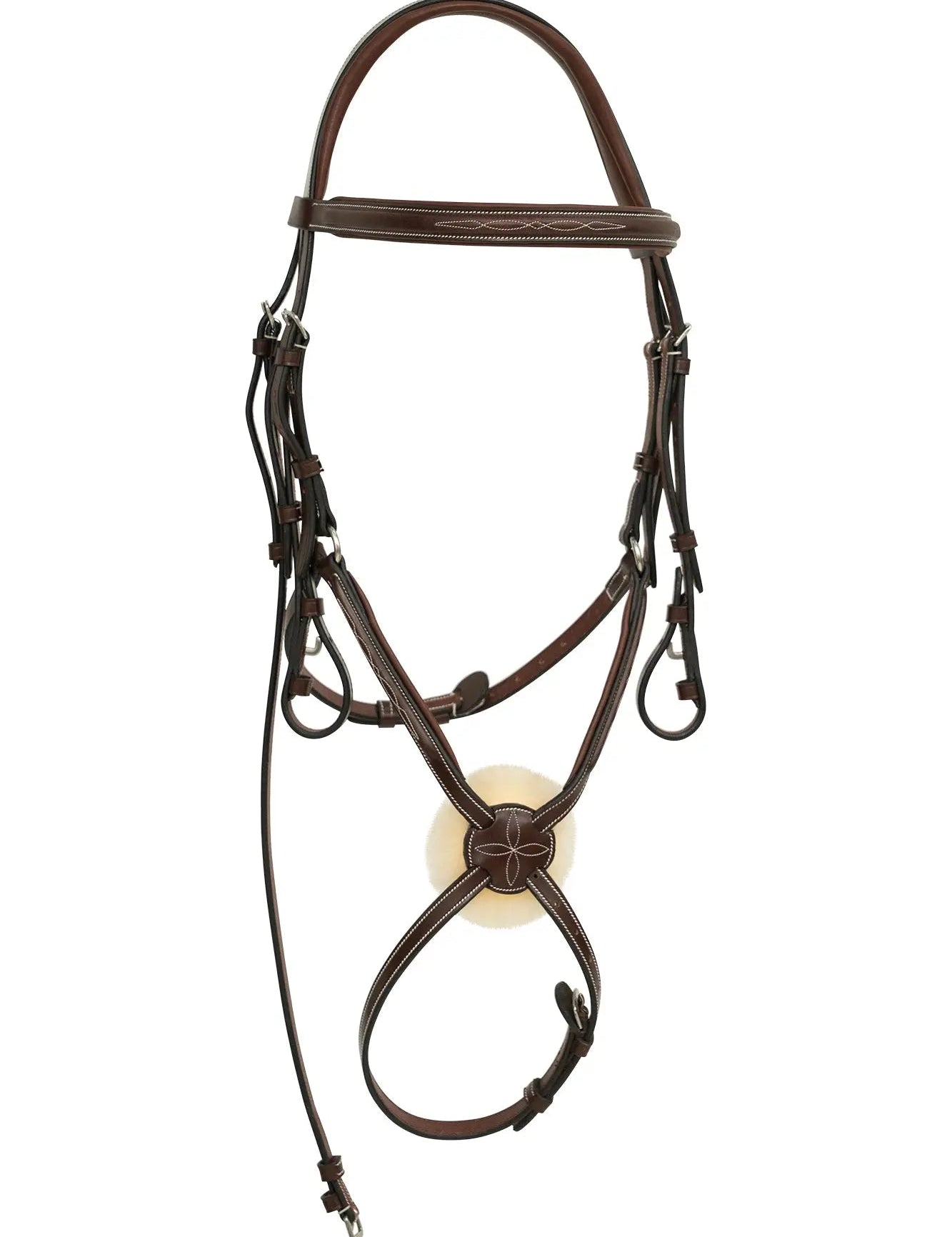 Huntley Equestrian Sedgwick Leather Padded Monocrown Figure 8 Bridle - Equiluxe Tack