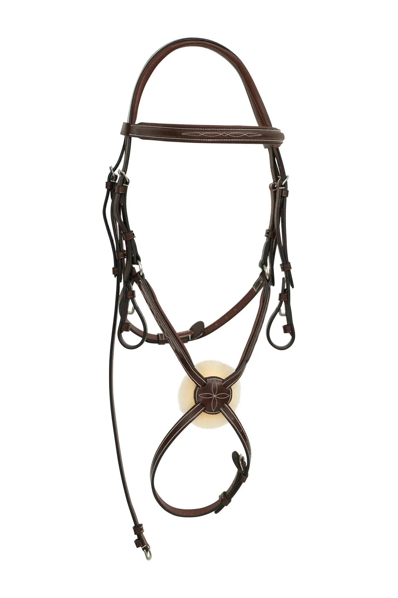 Huntley Equestrian Sedgwick Leather Padded Monocrown Figure 8 Bridle - Equiluxe Tack