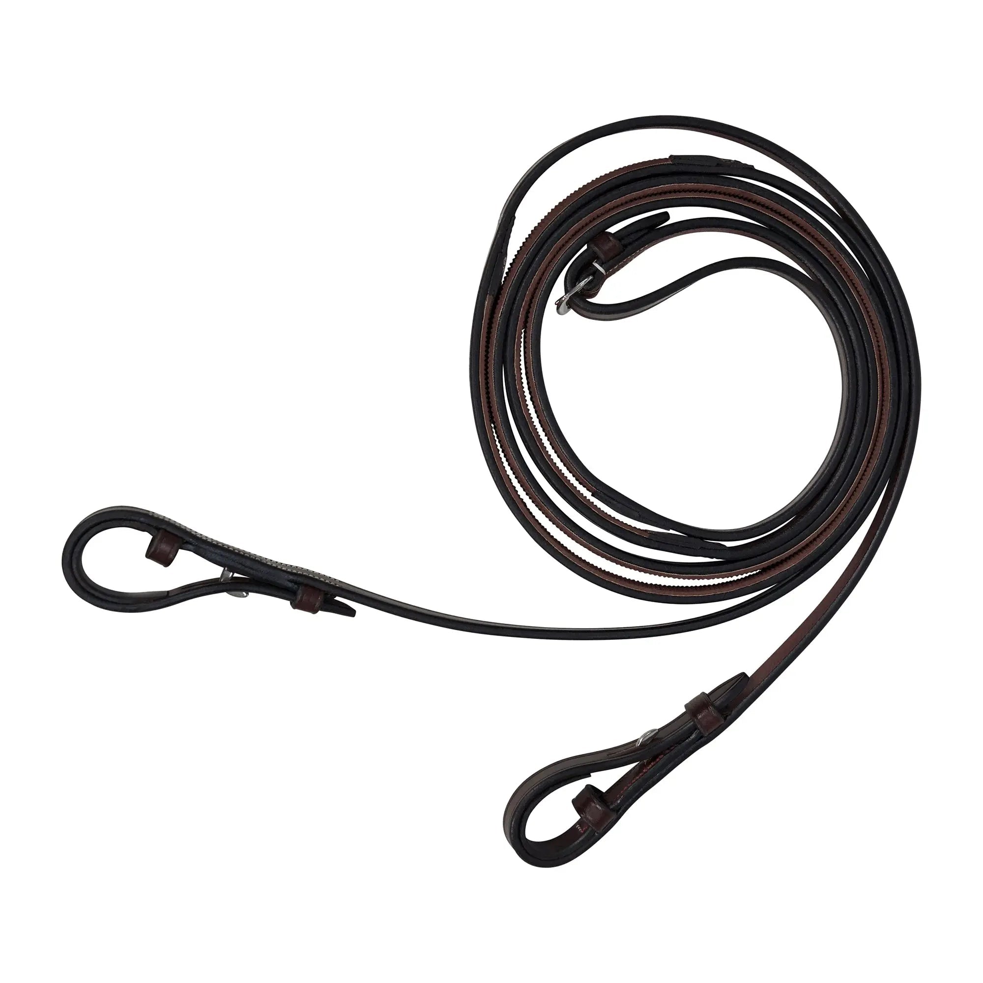 Huntley Equestrian Sedgwick Pelham Flat Curb Reins, Rubber Lined - Equiluxe Tack