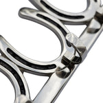Huntley Equestrian Silver Horseshoe Wall Hook Rack-3 Hook Equestrian Home and Barn Decor - Equiluxe Tack