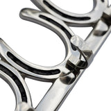 Huntley Equestrian Silver Horseshoe Wall Hook Rack-3 Hook Equestrian Home and Barn Decor - Equiluxe Tack