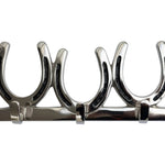 Huntley Equestrian Silver Horseshoe Wall Hook Rack-3 Hook Equestrian Home and Barn Decor - Equiluxe Tack