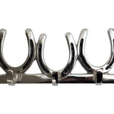Huntley Equestrian Silver Horseshoe Wall Hook Rack-3 Hook Equestrian Home and Barn Decor - Equiluxe Tack
