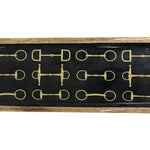 Huntley Equestrian Snaffle Big Long Wooden Serving Tray-Black and Gold Equestrian Home Decor - Equiluxe Tack