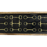 Huntley Equestrian Snaffle Big Long Wooden Serving Tray-Black and Gold Equestrian Home Decor - Equiluxe Tack